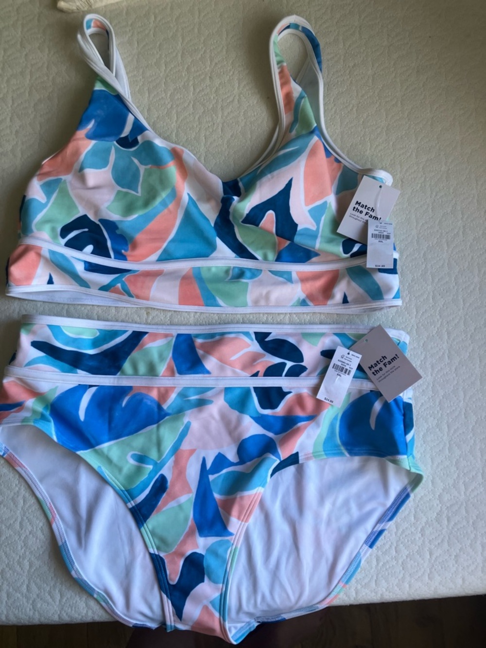 Old Navy Multicolor Floral Print Bikini Set in Blue, Coral, Mint